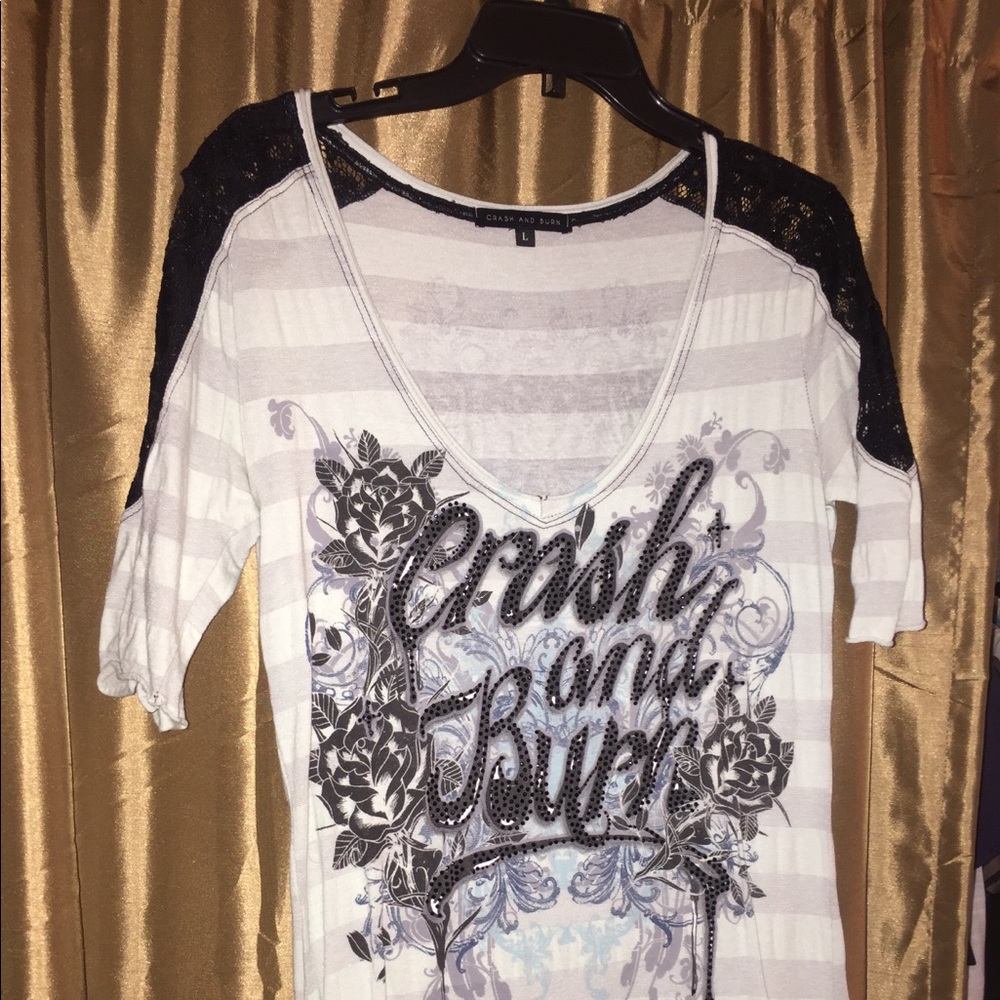 Crash and burn 3/4 sleeve shirt